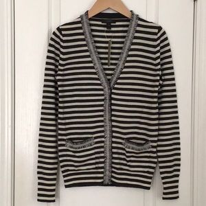 J. Crew Stripes Harlow Wool Cardigan